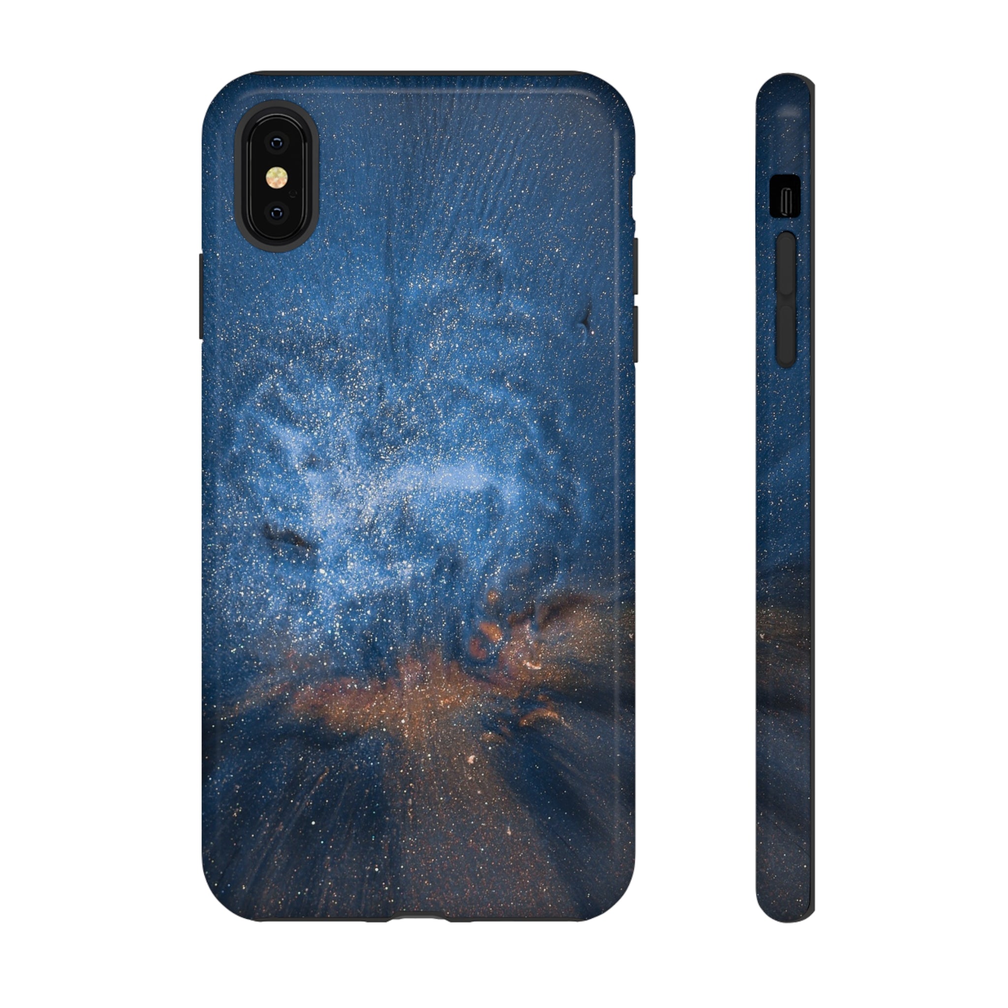 Blue Stardust Ink Art iPhone Case (Protective) iPhone XS MAX Glossy Phone Case