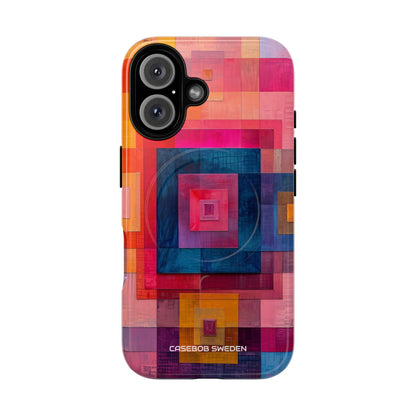 Vibrant Geometry - Tough + MagSafe® iPhone 16 Phone Case