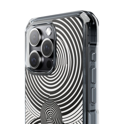 Monochrome Spiral Motion iPhone 15 - Impact Clear+