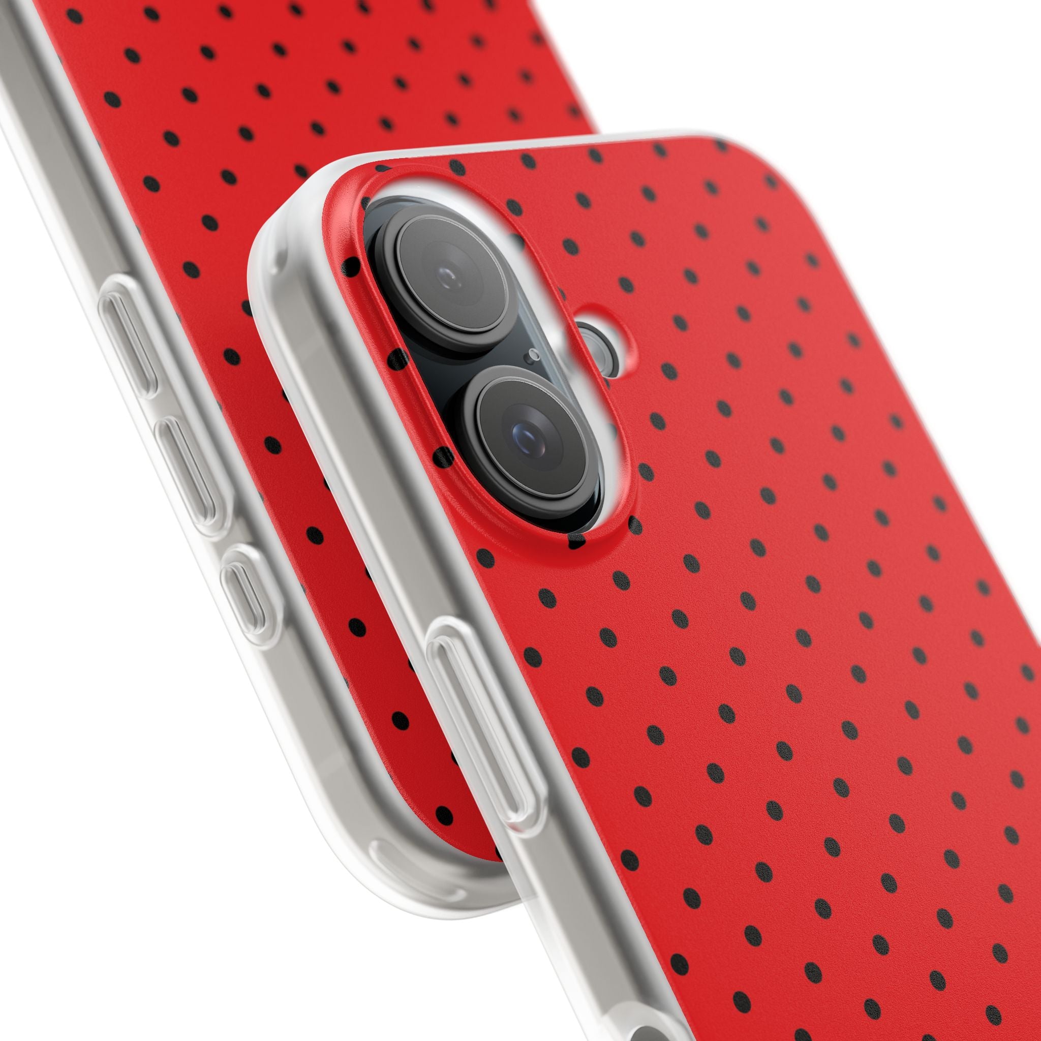 Crimson Dot Matrix iPhone 16 Case - Soft