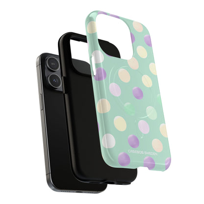 Pastel Polka Dots - Tough + MagSafe® iPhone 15 Phone Case