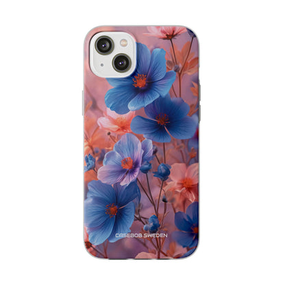 Blue Peach Blossoms - Flexi iPhone 14 Phone Case