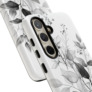 Botanical Elegance in Monochrome - For Samsung S24