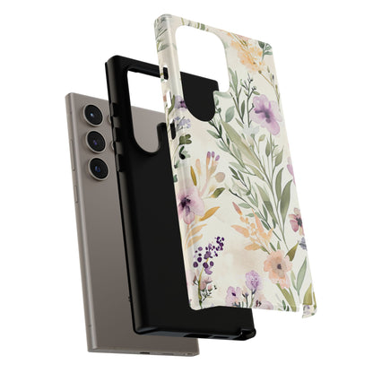 Soft Green Lavender Floral Pattern - Tough Samsung S24 Phone Case