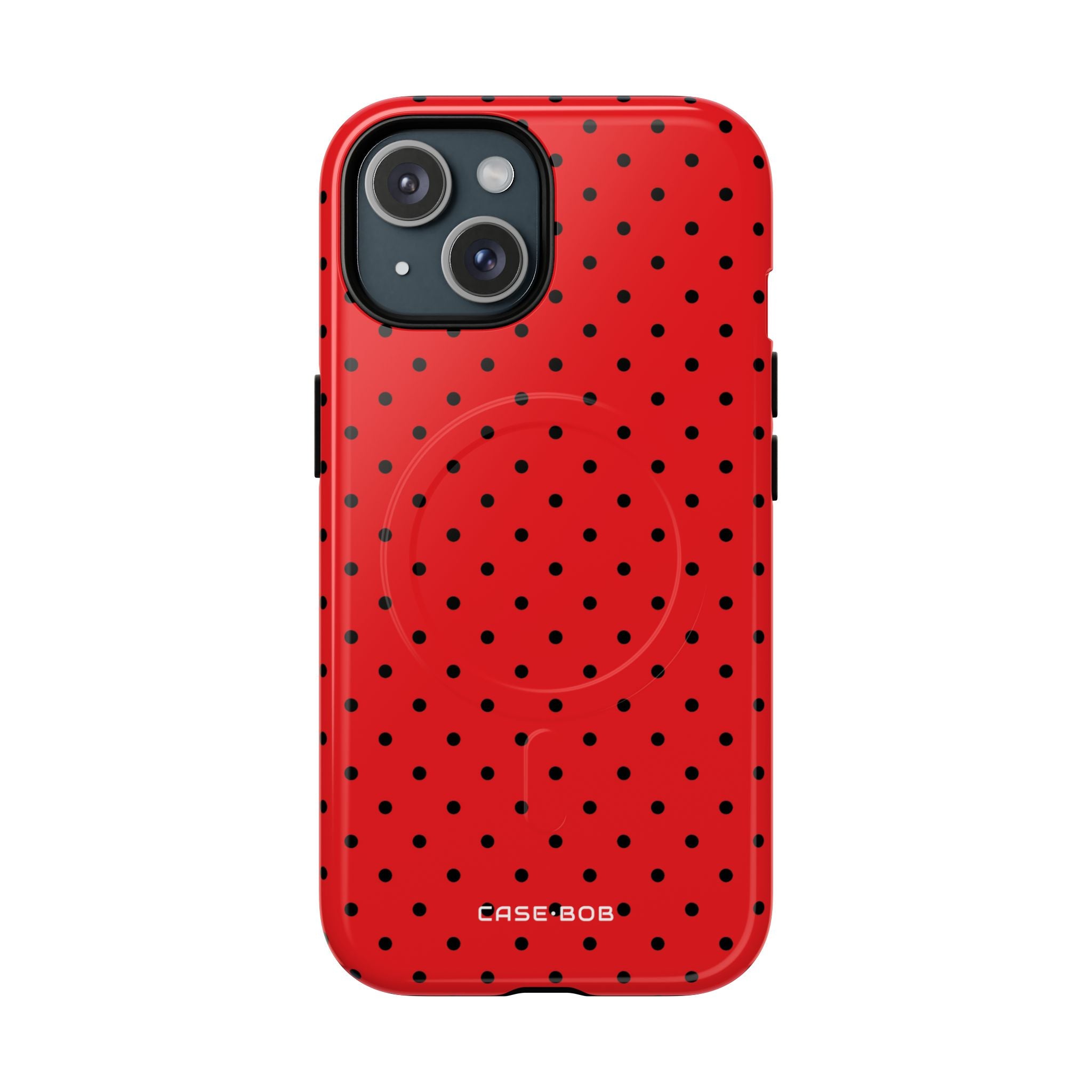 Crimson Dot Matrix iPhone 15 Case - Tough+