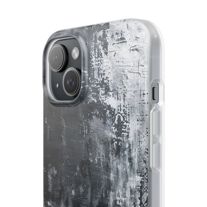 Textured Monochrome Blossom iPhone 15 - Flexi Phone Case