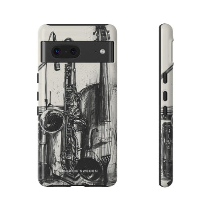 Jazz Instrument Line Symphony Google Pixel 7 - Tough Phone Case