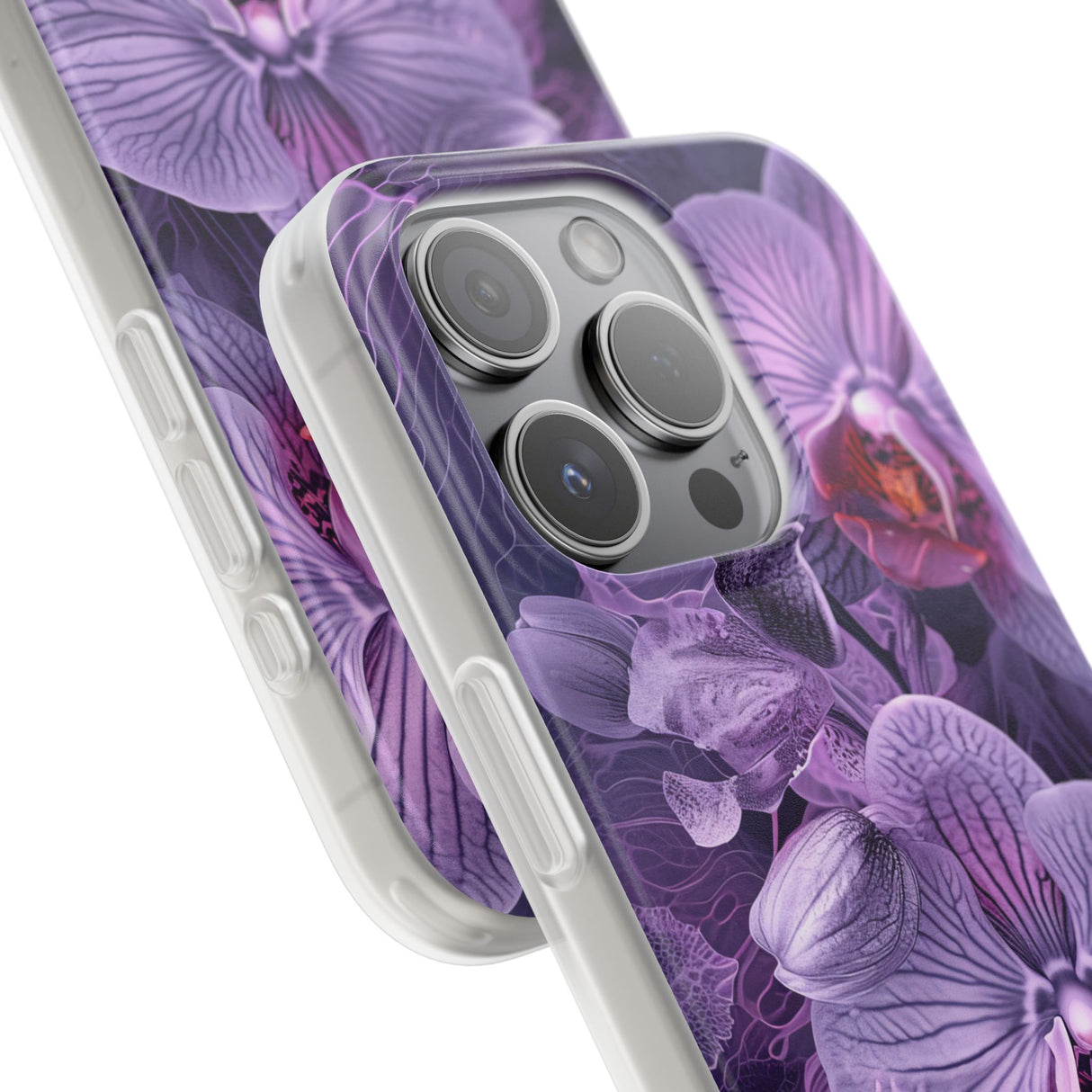 Strahlendes Orchideen-Design | Handyhülle für iPhone (flexible Hülle) 