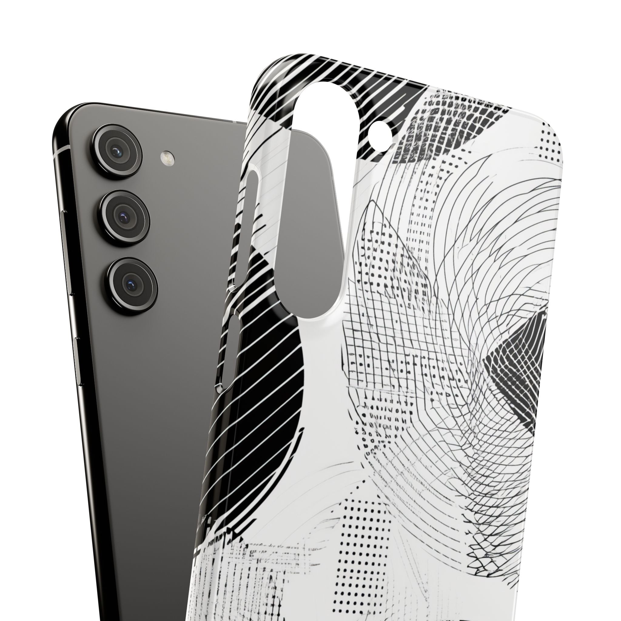 Geometric Monochrome Flow Samsung S23 - Slim Phone Case