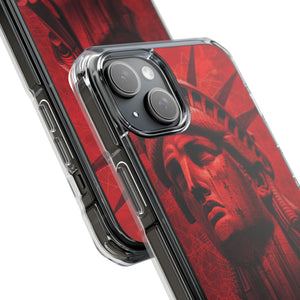 Red Liberty Revolution – Handyhülle für iPhone (Clear Impact – Magnetisch)