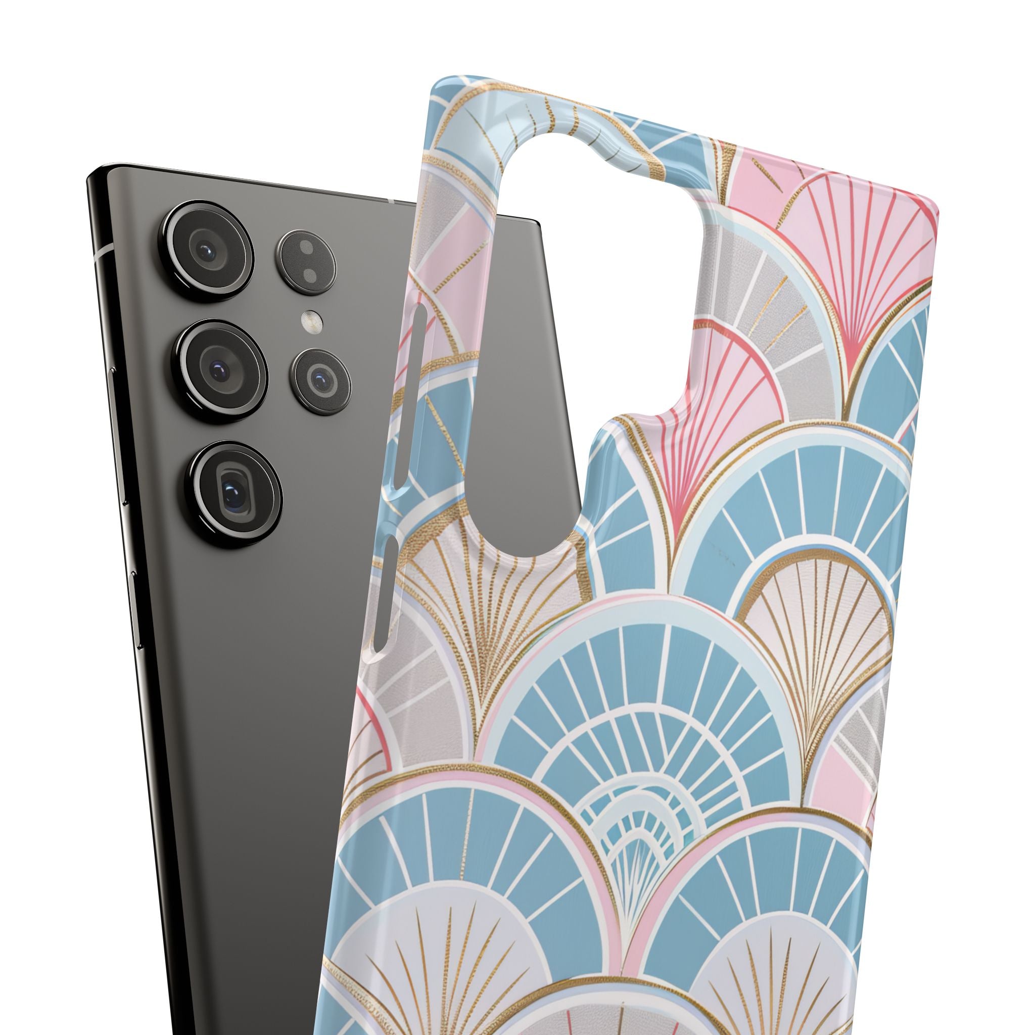 Art Deco Pastel Fan Pattern - Slim Samsung S23 Phone Case