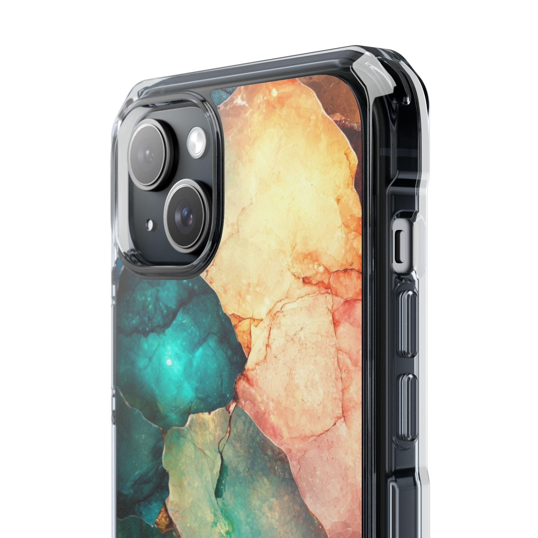Teal Mosaic Veins iPhone 15 Plus Case - Impact