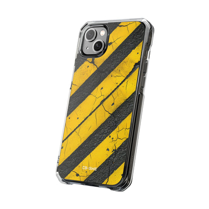 Cracked Hazard Lines iPhone Case - Impact