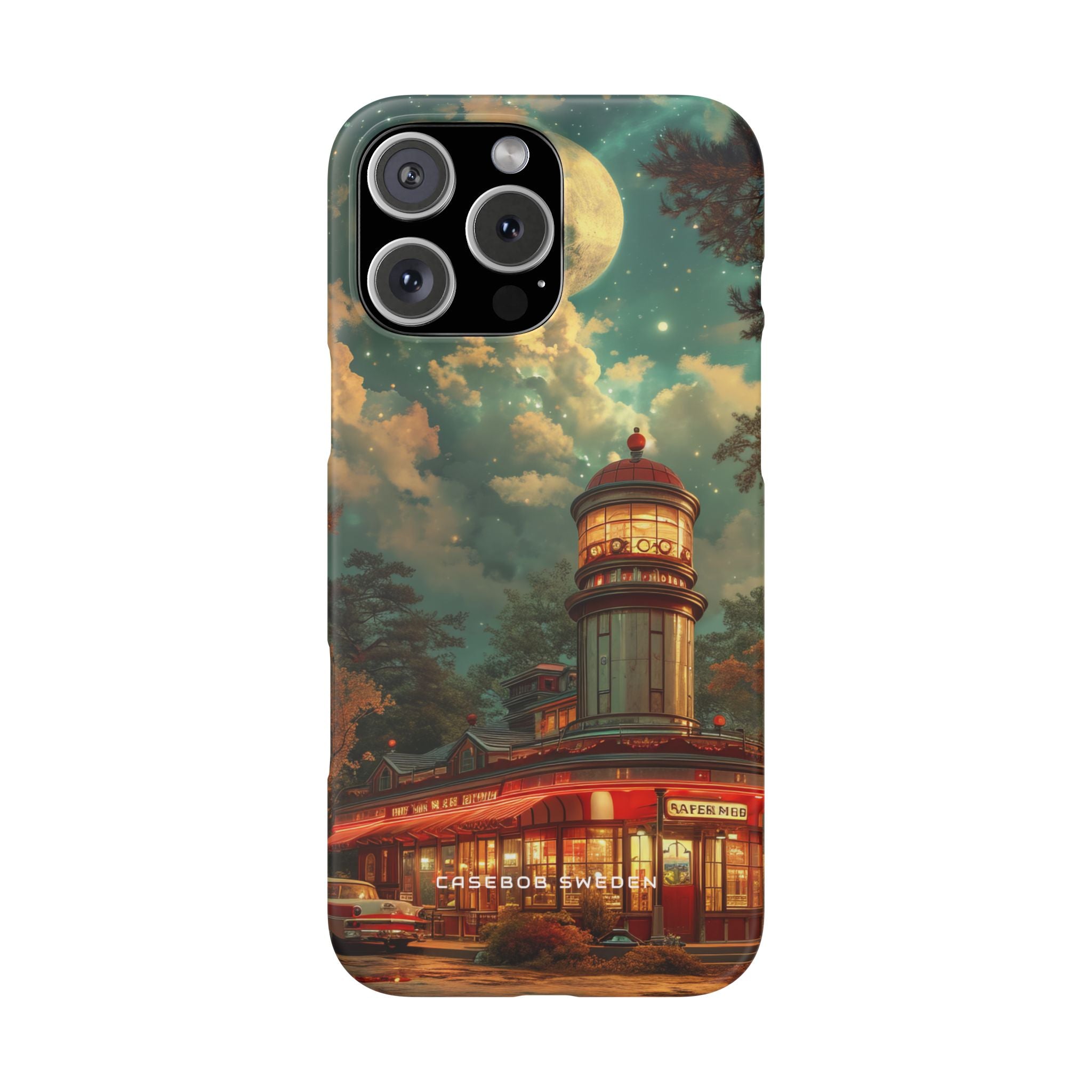 Vintage Moonlit Diner Fantasy iPhone 16 - Slim Phone Case