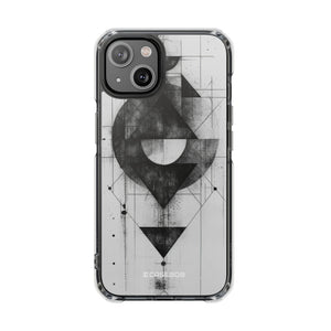 Monochrome Geometry - Phone Case for iPhone (Clear Impact - Magnetic)