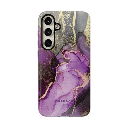 Purple Marble & Gold Phone - Protective Phone Case