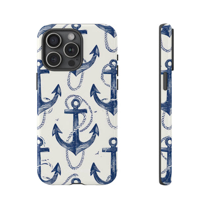 Navy Anchor Loop iPhone 15 Pro Max Case - Tough