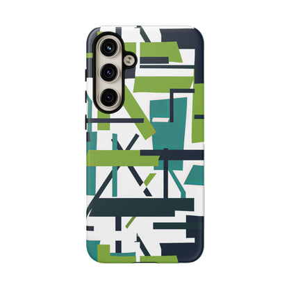 Green Geometry Glide Samsung S24 - Tough Phone Case