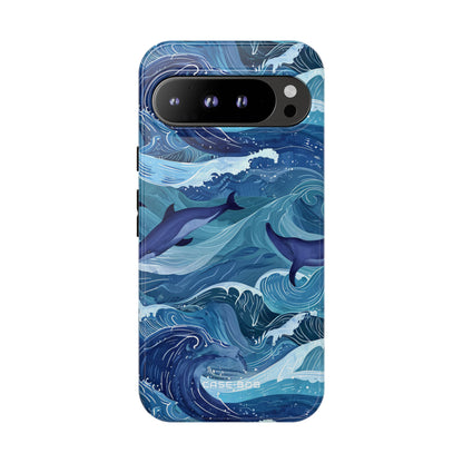 Dolphin Waves Google Pixel 9 Pro XL Case - Tough