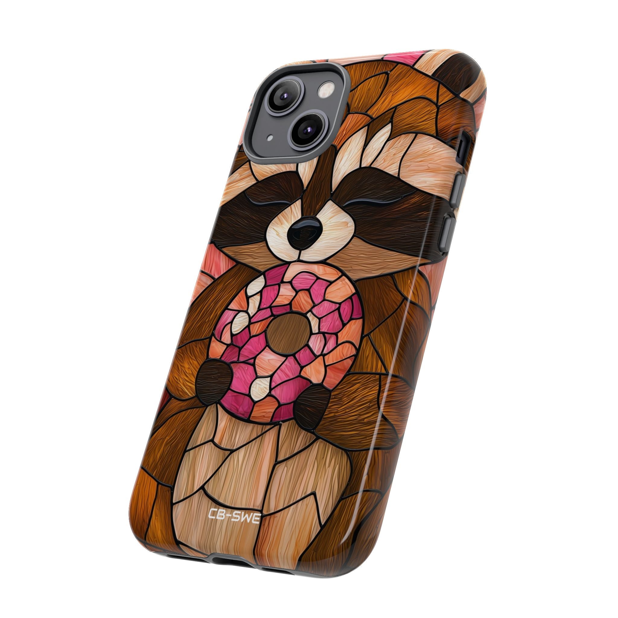 Raccoon Holds Donut - iPhone Case