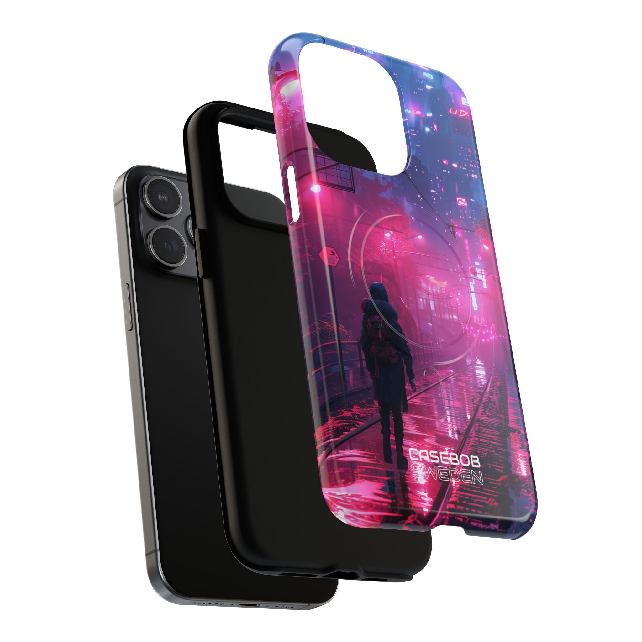Neon Shadow City iPhone 15 - Tough+