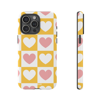 Heart Grid Harmony - iPhone Case