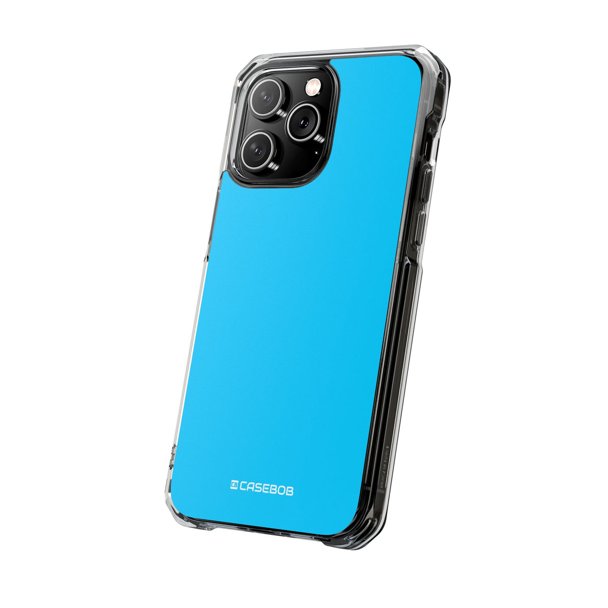 Vivid Sky Blue | Handyhülle für iPhone (Clear Impact Case – magnetisch) 