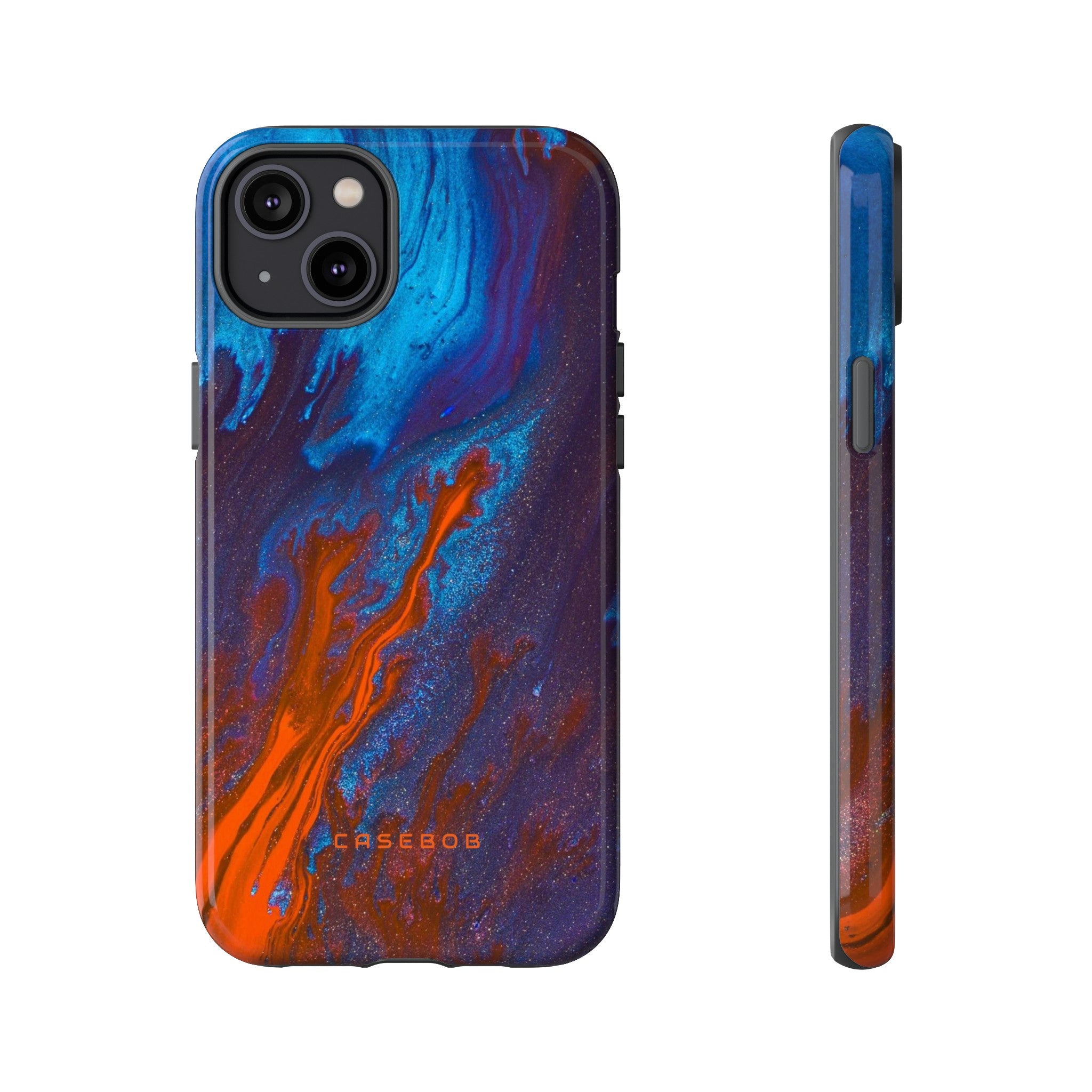 Orange Flame Ink Art - Protective Phone Case