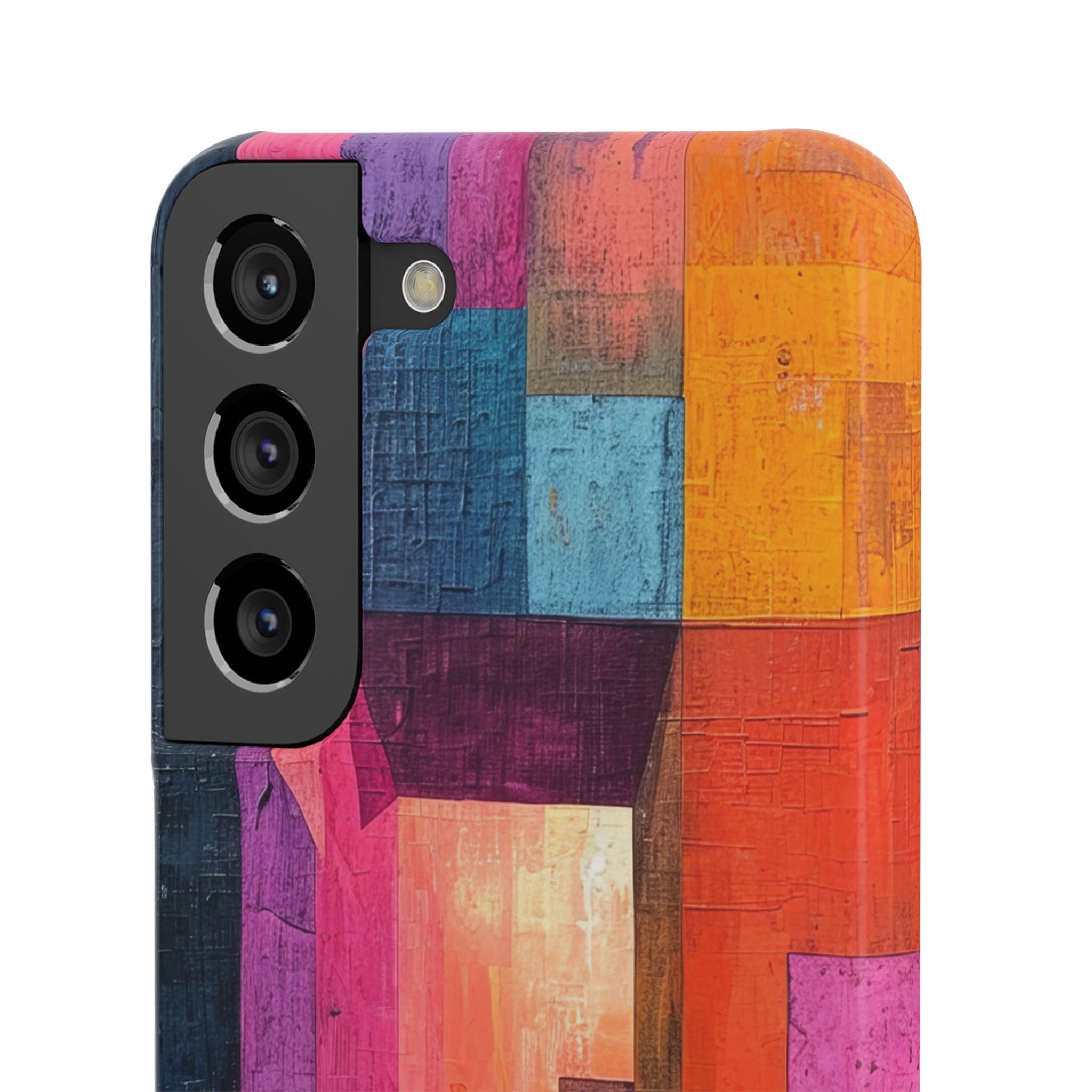 Pink Orange Geometry - Slim Samsung S22 Phone Case