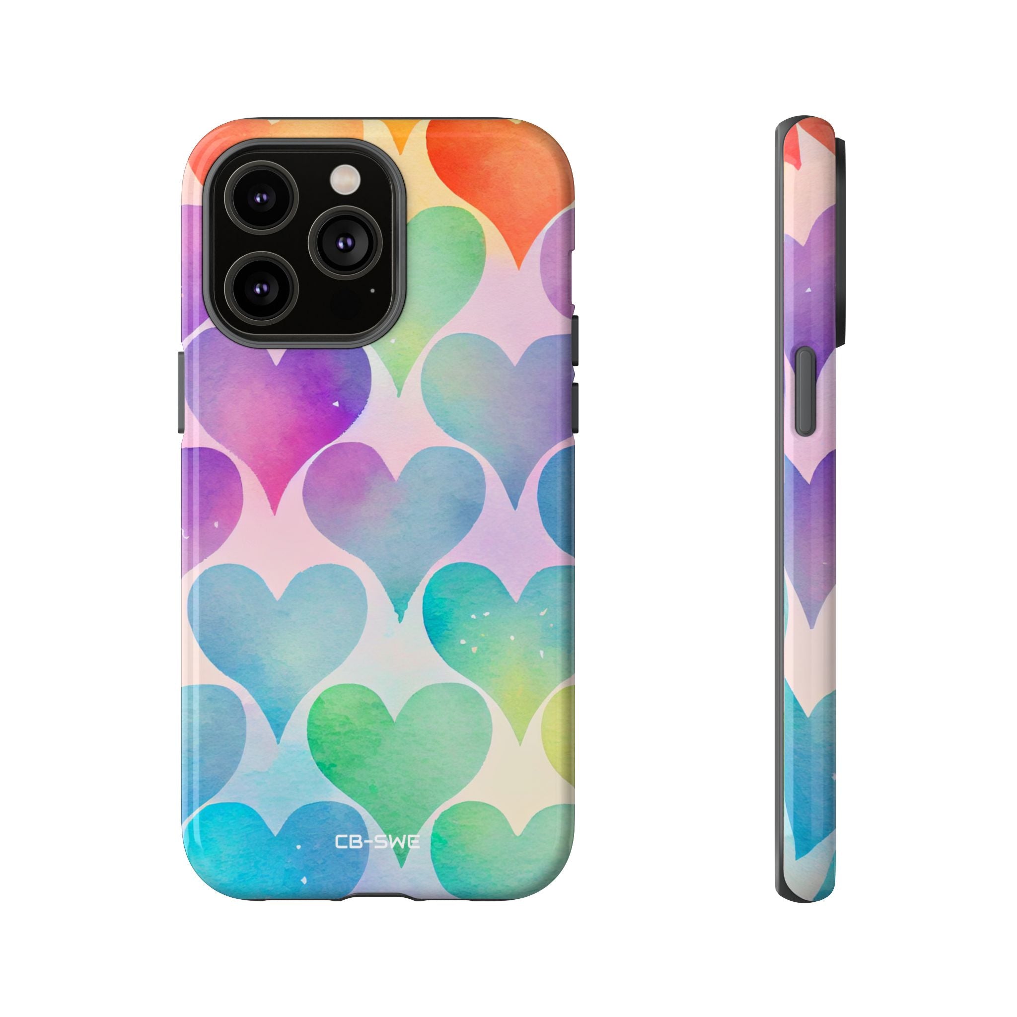 Watercolor Heart Symphony - iPhone Case