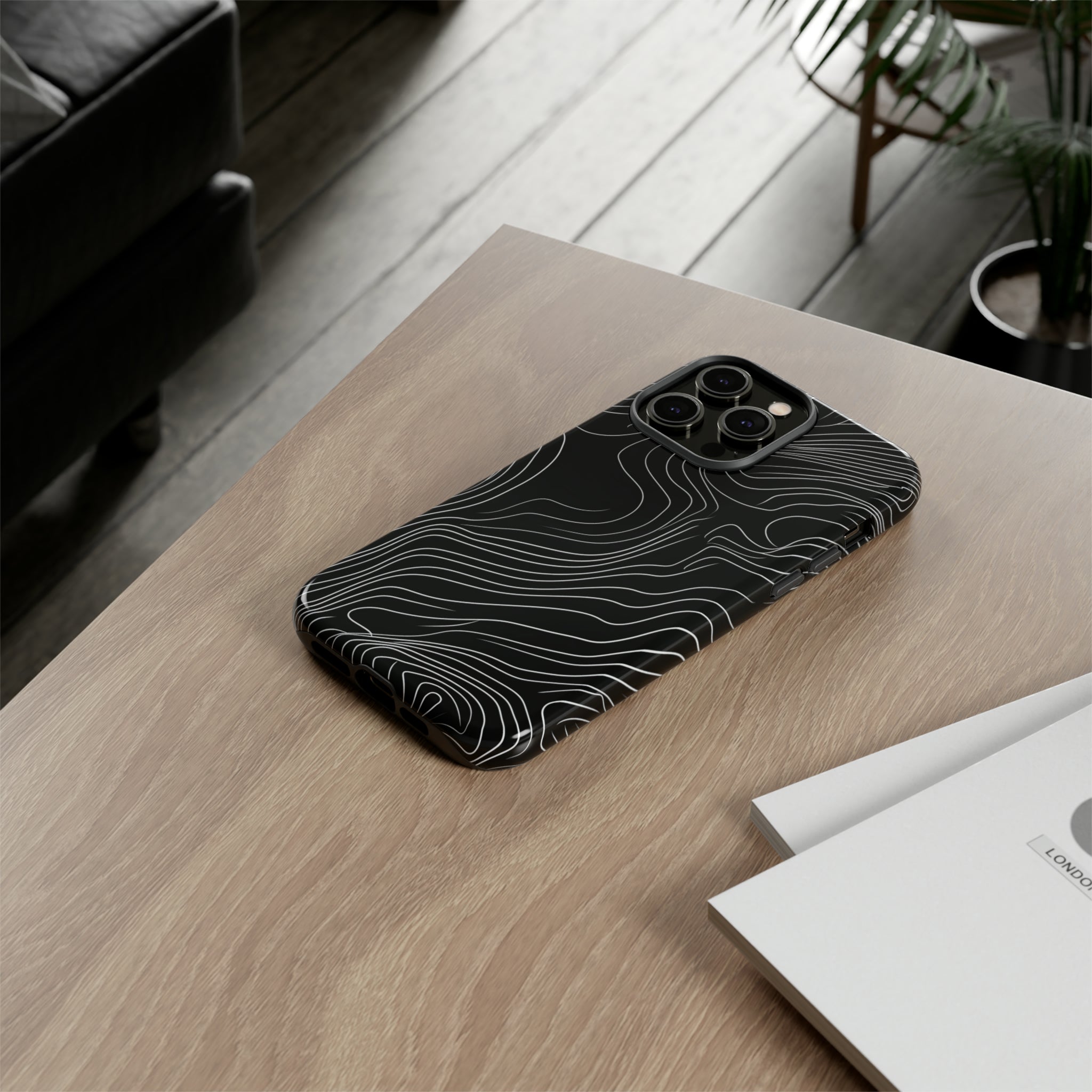 Mancho Grey Lines Abstract Case - Protective Phone Case