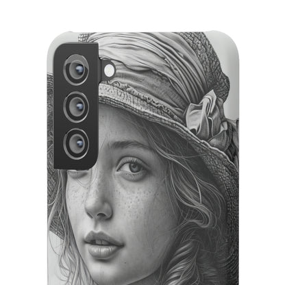 Serene Sketch Portrait | Slim Phone Case for Samsung