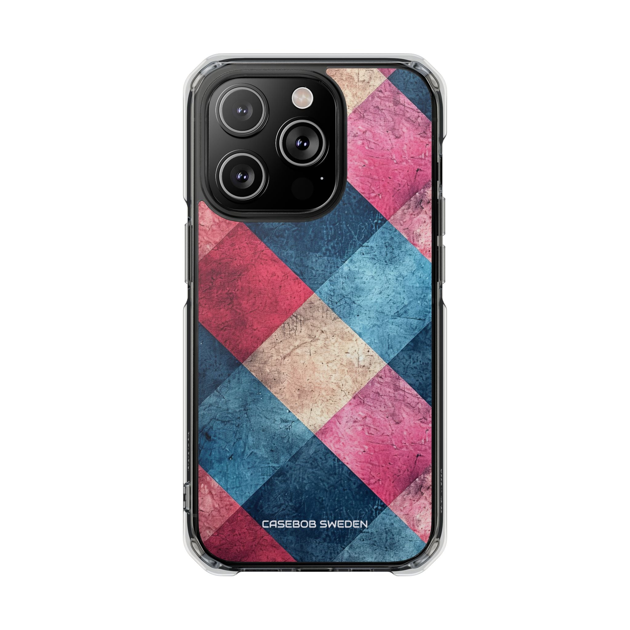 Bold Geometric Squares - Clear Impact iPhone 14 Phone Case