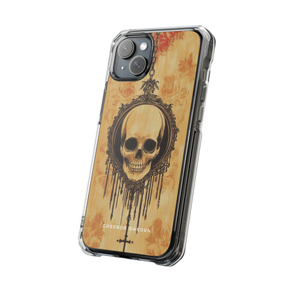 Gothic Skull Elegance iPhone 15 - Clear Impact Phone Case