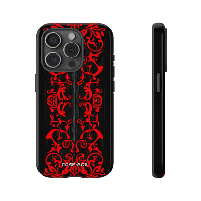 Crimson Spiral iPhone 15 Pro Case - Tough