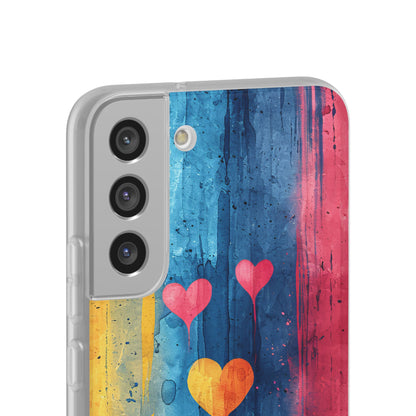 Hearts Watercolor Art - Flexi Samsung S22 Phone Case