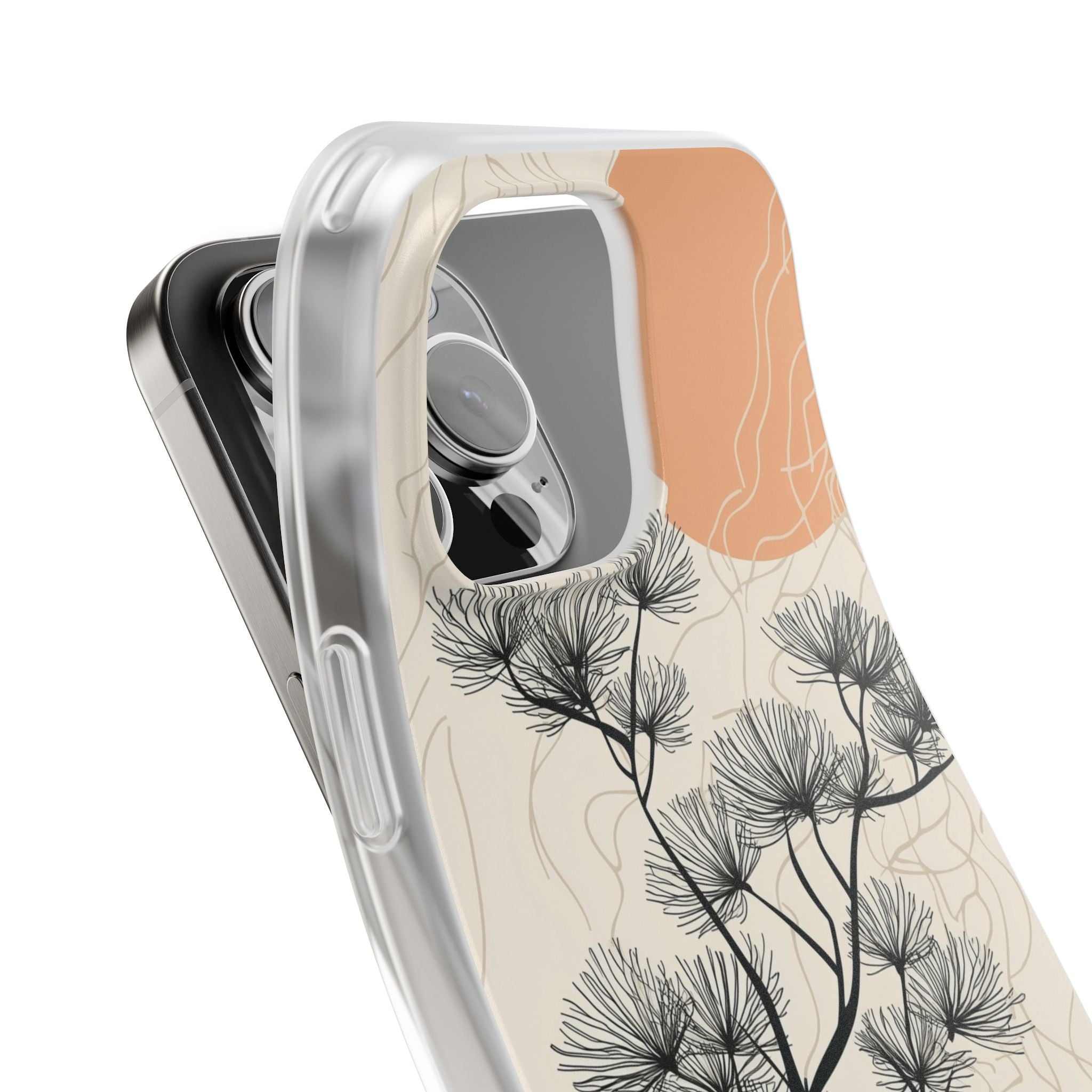 Spiky Tree Sunset iPhone 16 Pro Max Case - Soft