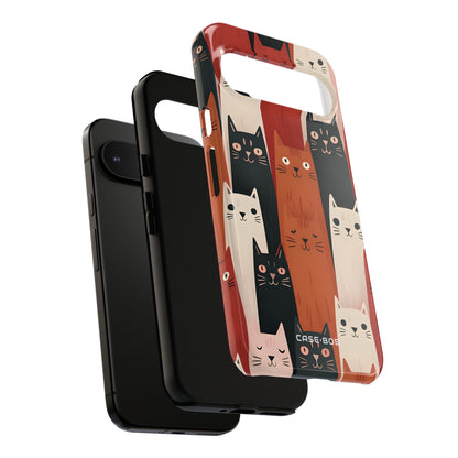 Elongated Cats Black Google Pixel 9 Pro XL Case - Tough