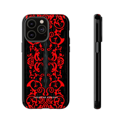 Gothic Crimson Symmetry iPhone 14 - Tough Phone Case