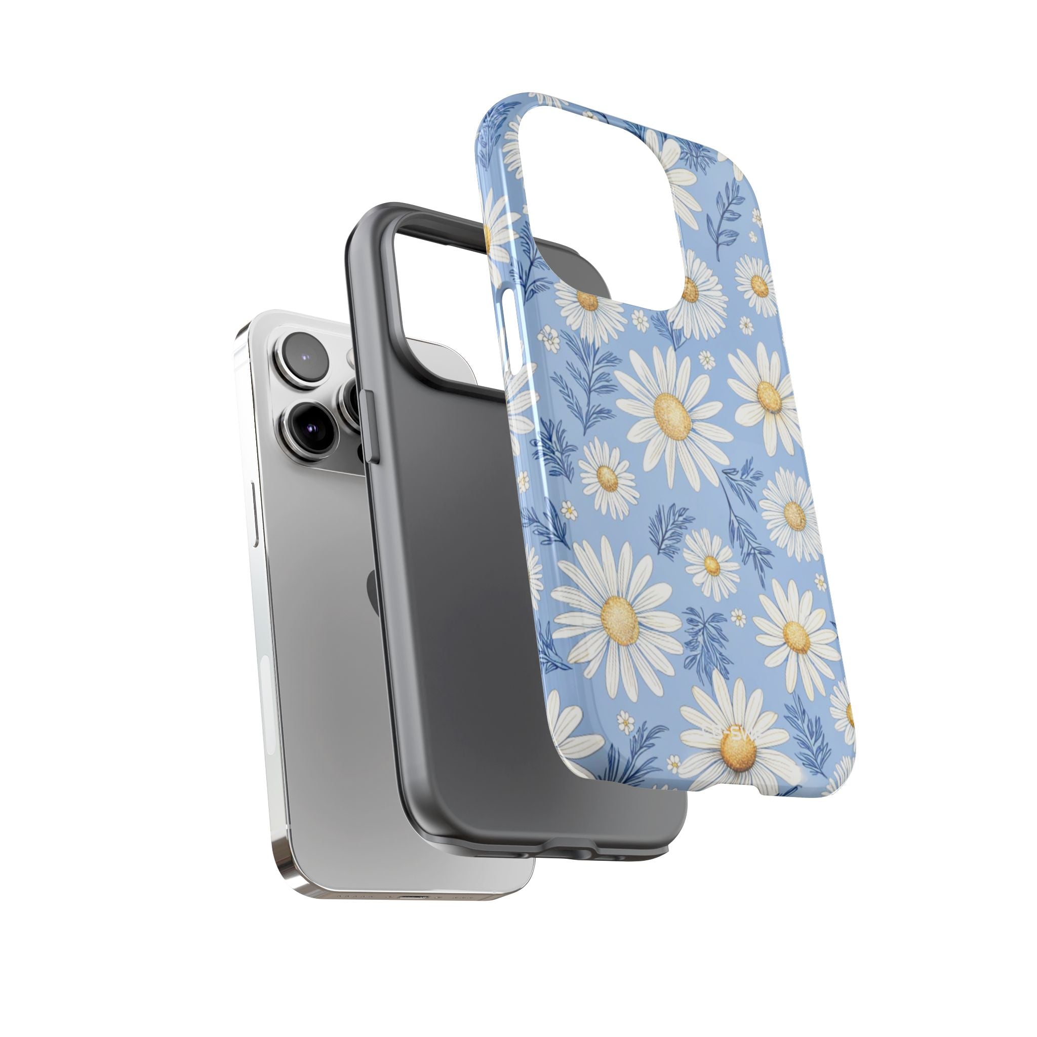 Daisies On Blue - iPhone Case