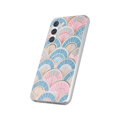 Art Deco Pastel Fan Pattern - Flexi Samsung S23 Phone Case