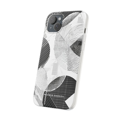 Geometric Monochrome Flow iPhone 15 - Flexi Phone Case