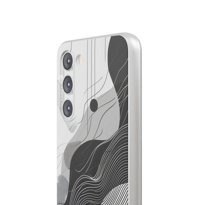 Fluid Rhythms: Monochrome Line Flow Samsung S23 - Flexi Phone Case