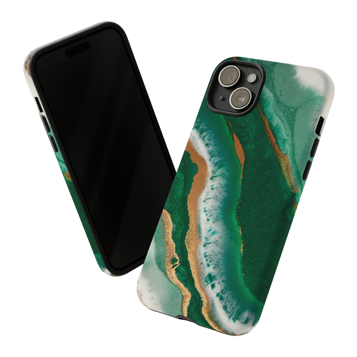 Green & Gold Epoxy - Protective Phone Case