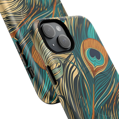 Art Nouveau Peacock Elegance iPhone 15 | Tough+ Phone Case