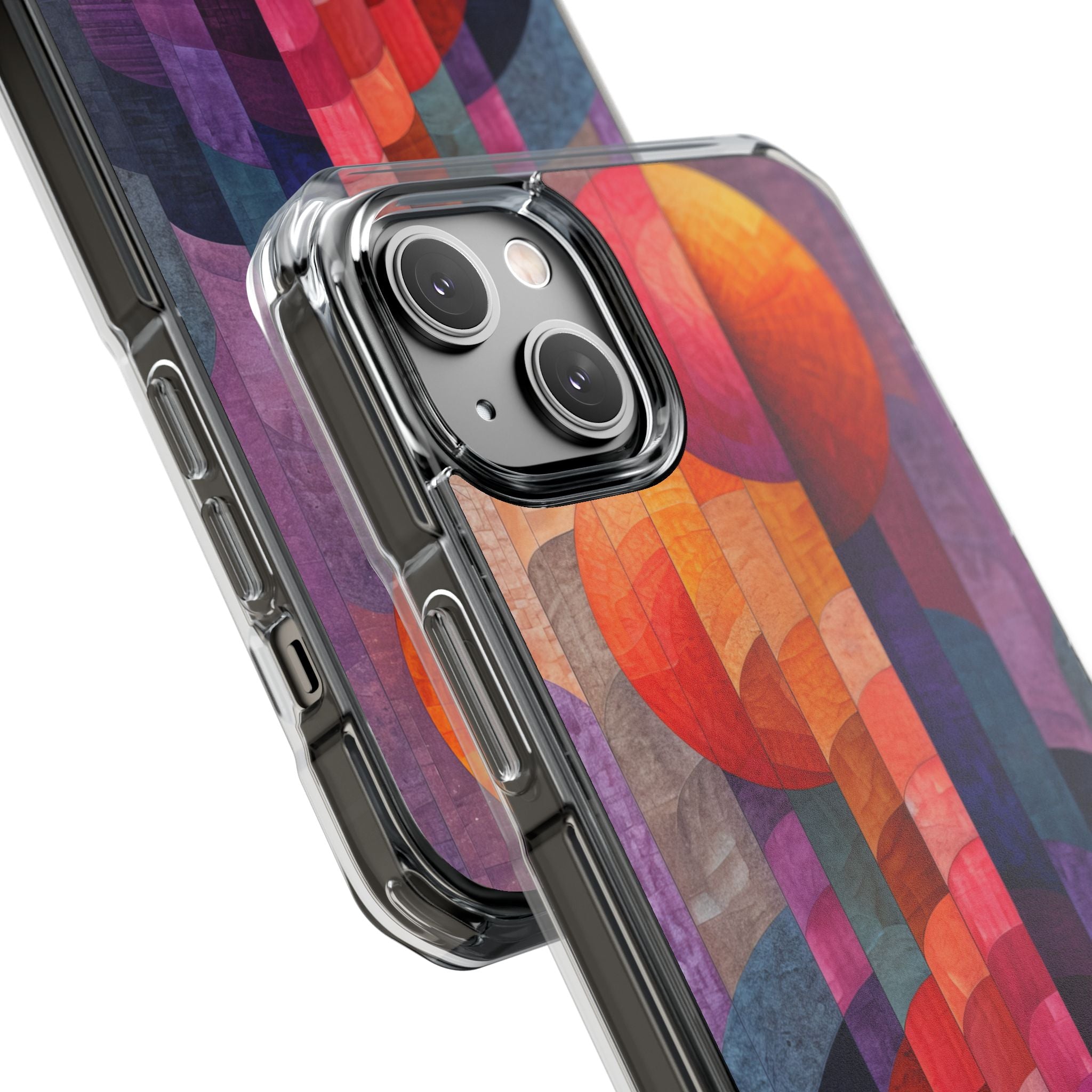 Purple Orange Abstract - Clear Impact iPhone 14 Phone Case