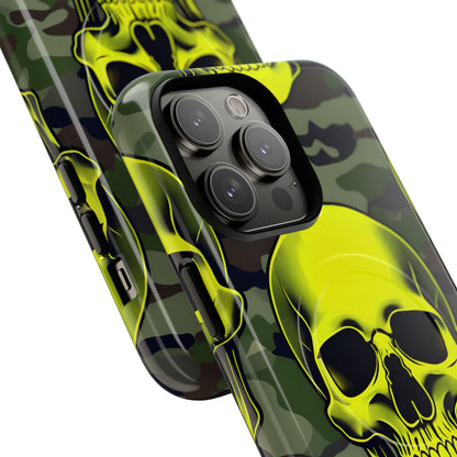 Neon Skull Camo iPhone 14 Pro Max Case - Tough+