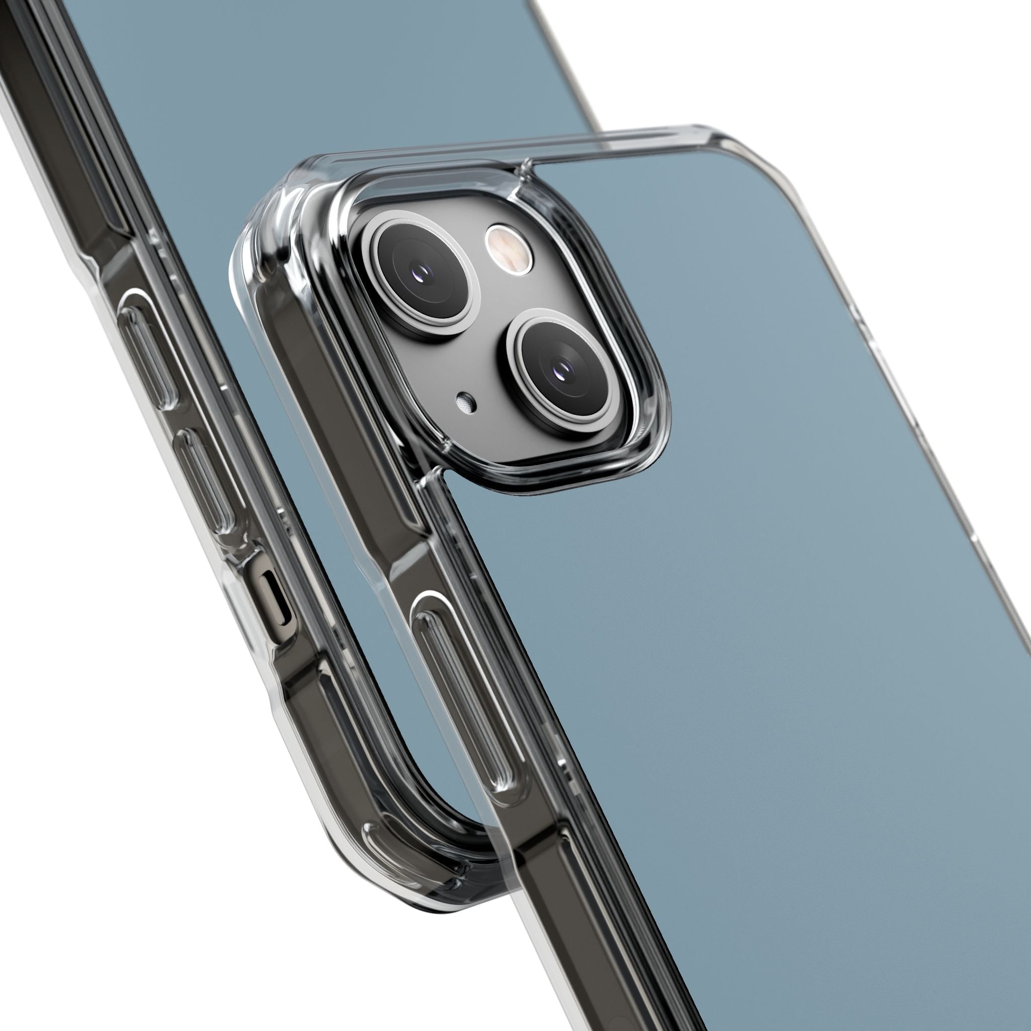 Pewter Blue - Clear Impact Case for iPhone