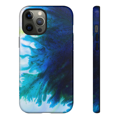 Blue Liquid Ink Art - Protective Phone Case