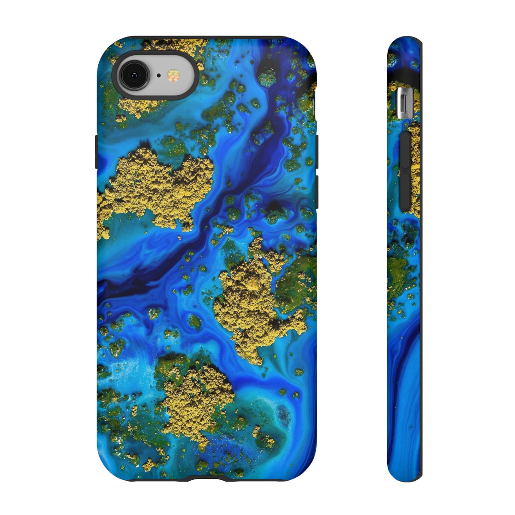 Blue Clear Ocean Ink Art iPhone Case (Protective) iPhone 8 Matte Phone Case